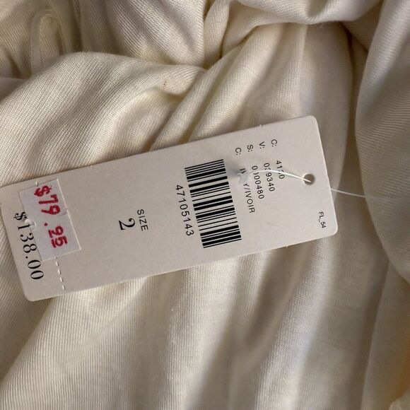 Anthropologie Meadow Rue Dress Size 2 Ivory Pleated Flapper NWT - Picture 5 of 10